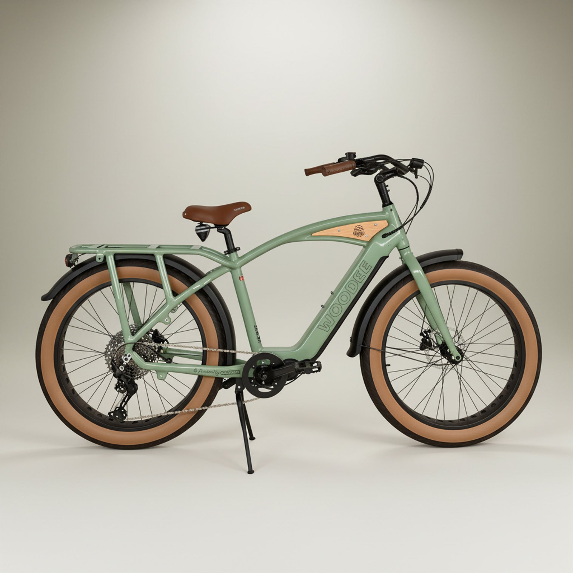 Woodee Beach Cab 26C Kaki – Vélo électrique cruiser fat bike