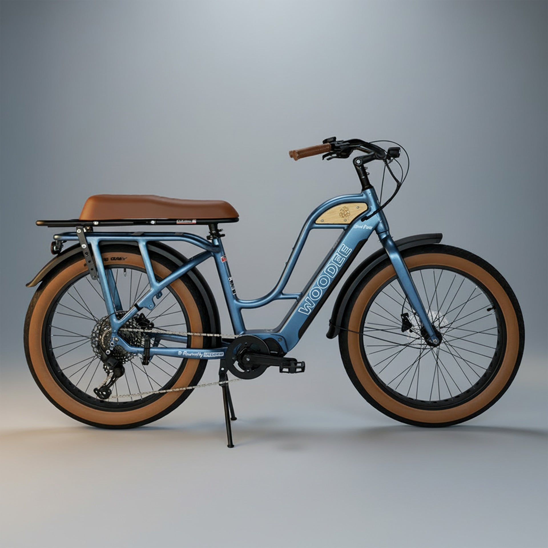 Woodee Beach Cab 26 Swan Bleu Nuit - Vélo fatbike électrique col de cygne