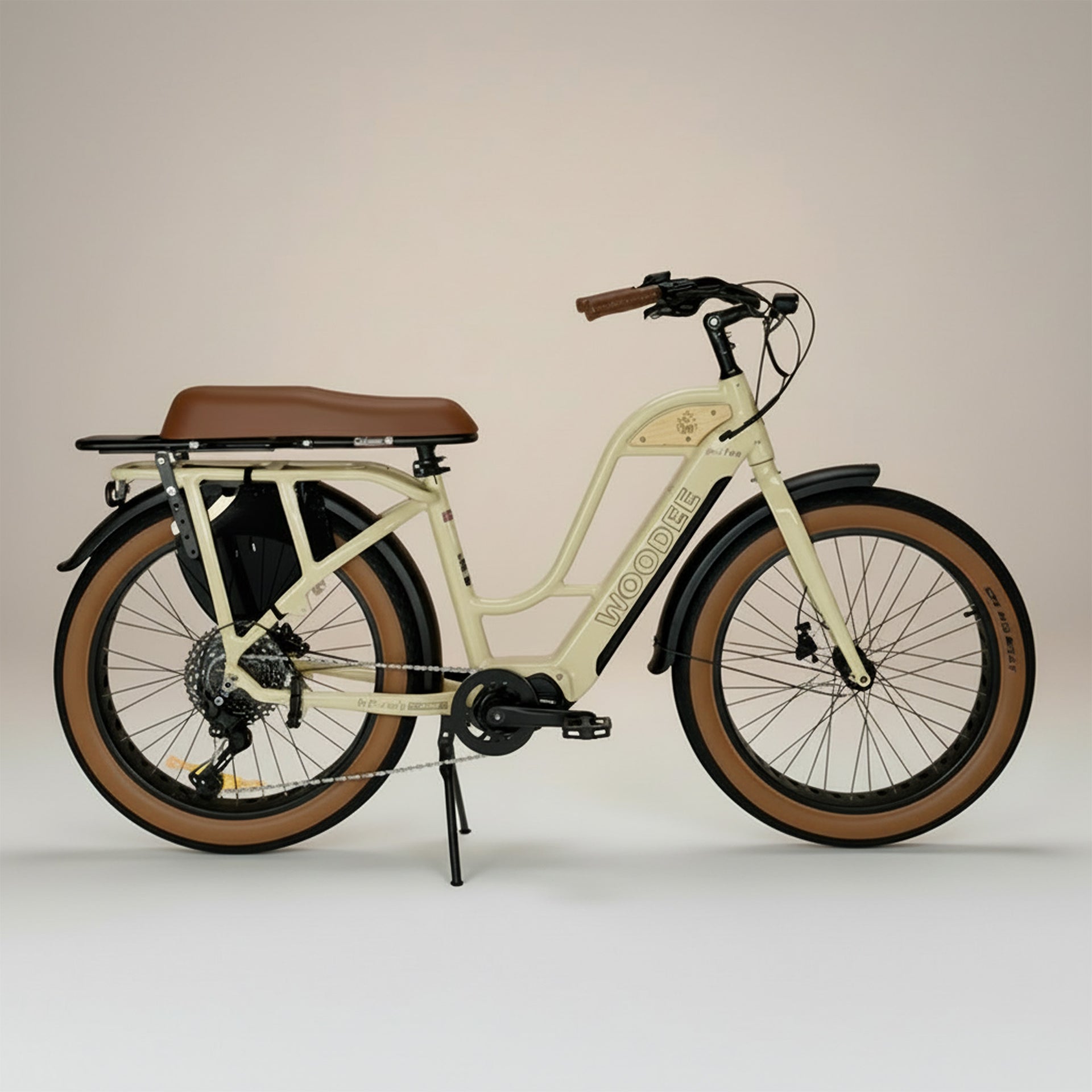 Woodee Beach Cab 26 Swan Beige - Vélo fatbike électrique col de cygne