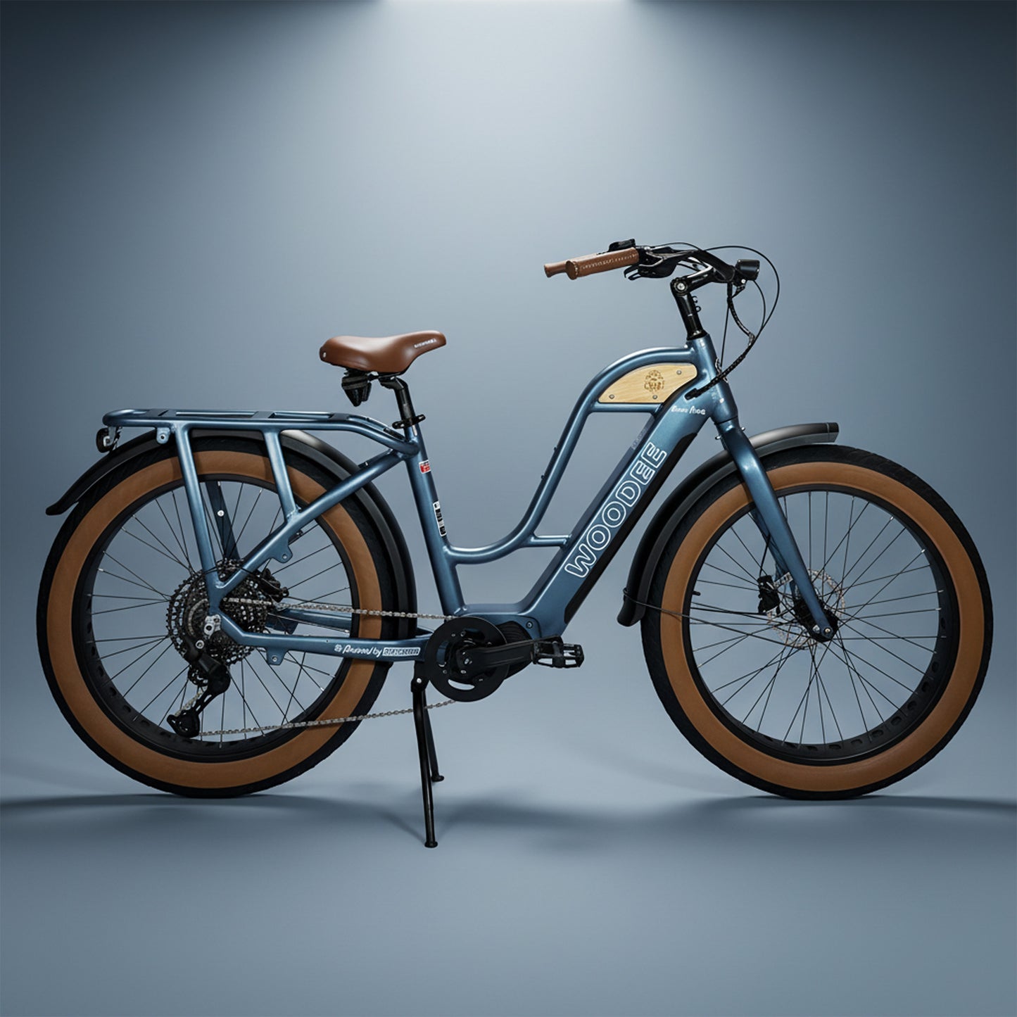 Woodee Beach Cab 26 Swan Kaki - Vélo fatbike électrique col de cygne