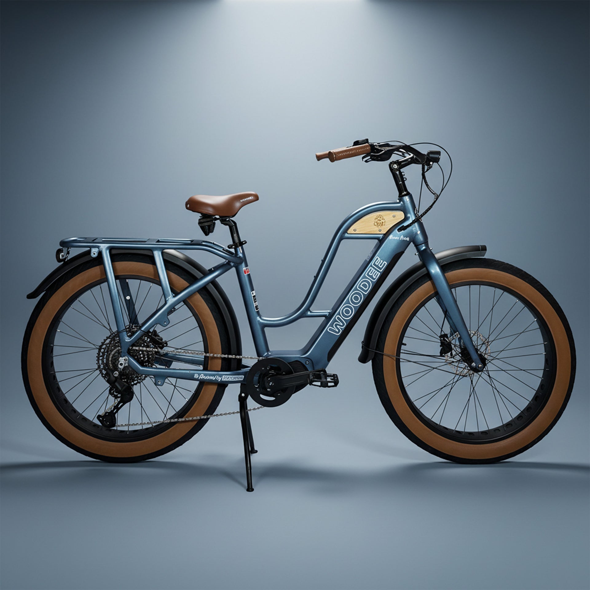 Woodee Beach Cab 26 Swan Bleu Nuit - Vélo fatbike électrique col de cygne